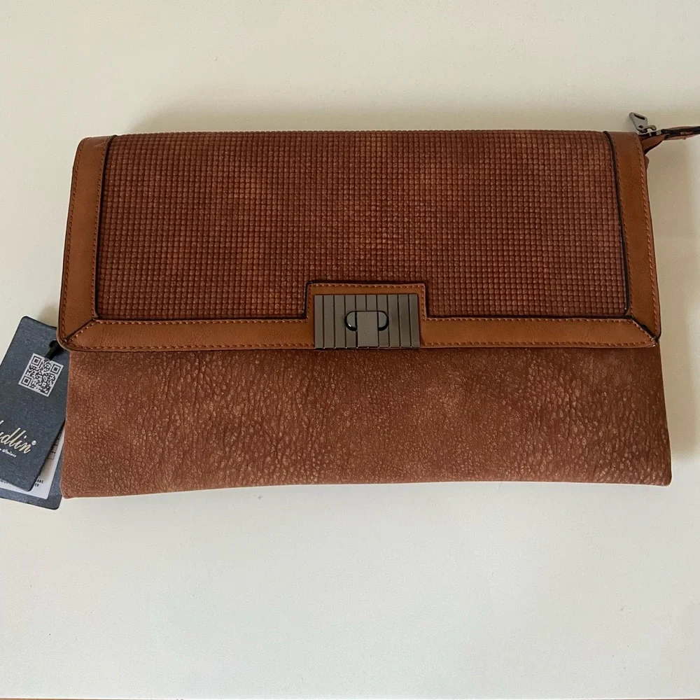 NWT Dudlin Ladies Clutch/ Shoulder Bag Brown